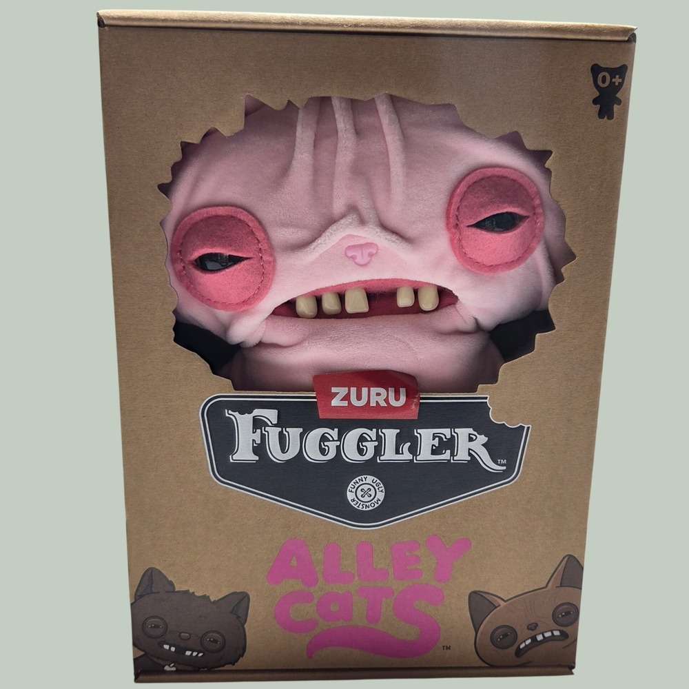 Zuru Fuggler Alley Cats Wrinkle McStinkles Pink Monster Plush Toy New In Box